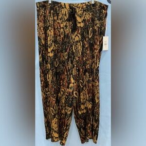 NWT $70 Sunny Leigh Palazzo Pants Boho Cruise Holidays Fall Womens Plus 3X